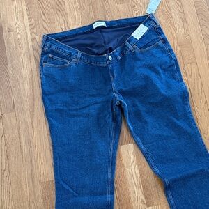 Abercrombie & Fitch Women's Maternity Straight Leg Jeans - Deep Blue